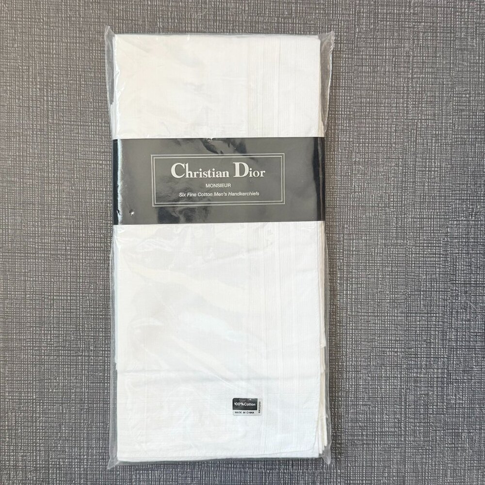 NWT Christian Dior Set of 6 Men's Handkerchiefs